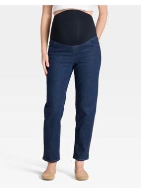 Isabel by Ingrid + Isabel Maternity 80s Straight-Leg Jeans - Dark Blue. Sz 10.